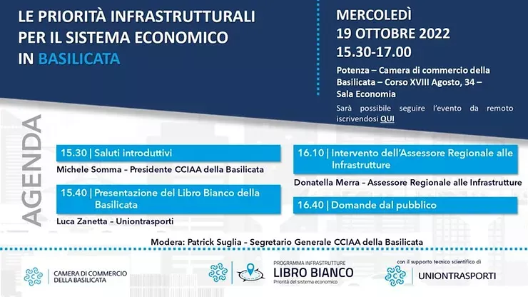 Incontro priorità infrastrutturali per il sistema economico Lucano