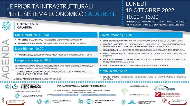 Incontro priorità infrastrutturali per il sistema economico calabrese